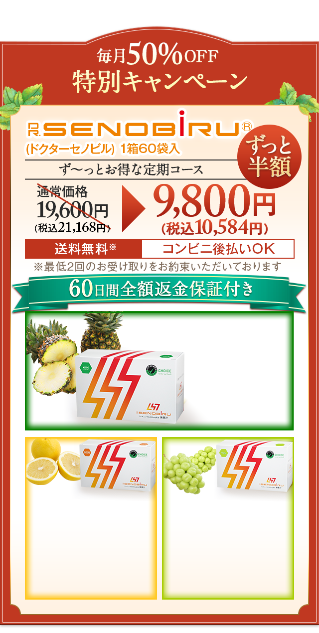 ドクターセノビル マスカット 60袋 二箱 セノビルが届きました